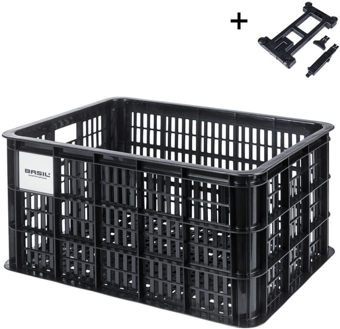 Basil fietskrat MIK L, 40L, gerecycled kunststof, black