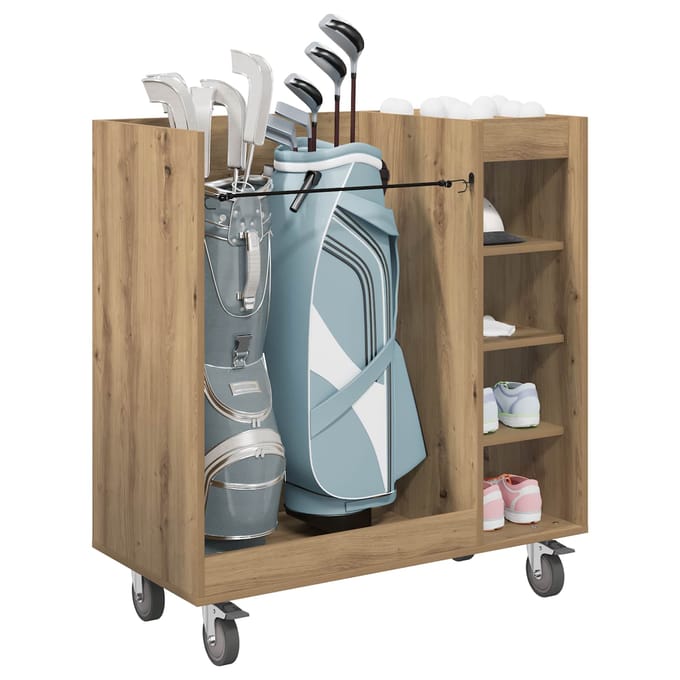 Armoire de golf à roulettes Uni Chêne Artisan 90 x 45 x 98 cm
