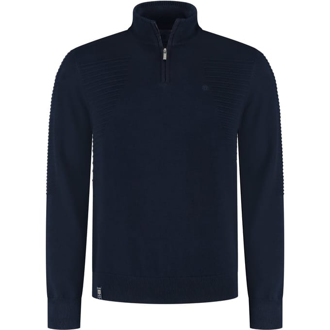 Fellows United - Half zip trui - Heren - M - Blauw - Katoen - 52.1118