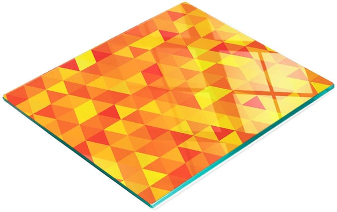 Decoratieve glazen snijplank met driehoekig patroon, 60x52 cm