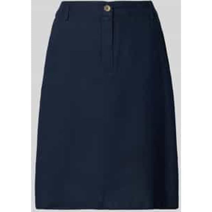 Knielange rok van een mix van linnen en viscose, model 'Lava'