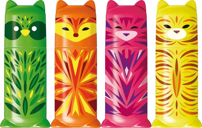 Maped Fluo'Peps Mini Friends Highlighters x4