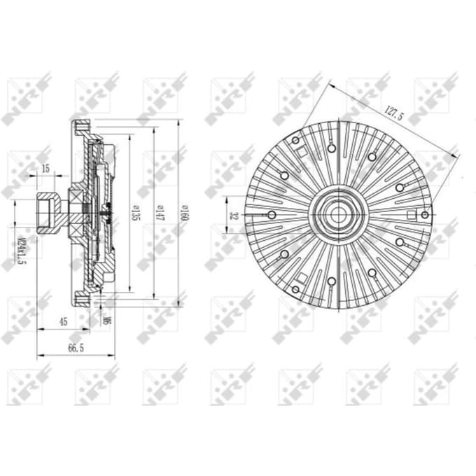 Koppeling, radiatorventilator NRF 49582
