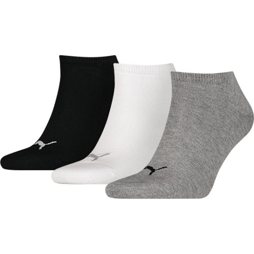 Unisex sneaker plain 3 pack 2024 – Grey white black – 35-38
