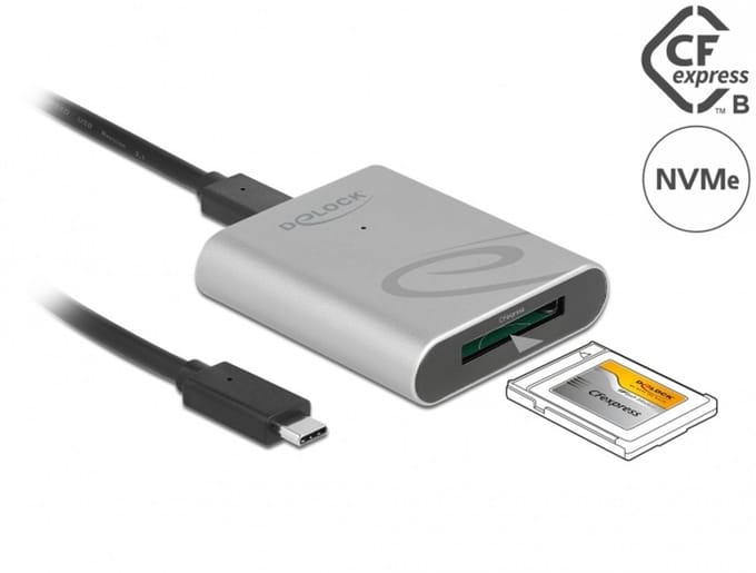 Delock USB Type-C™ Card Reader with aluminium enclosure for CFexpress memory cards