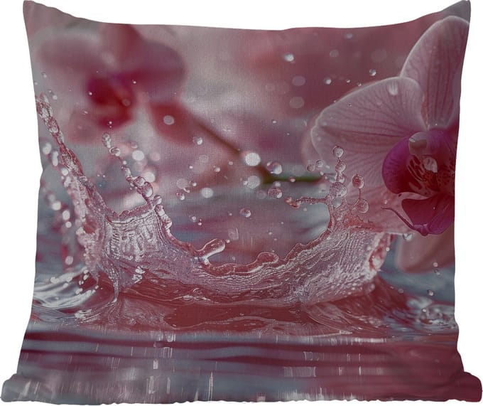 Tuinkussen - Abstract - Modern - Water - Orchidee - 40x40 cm - Weerbestendig