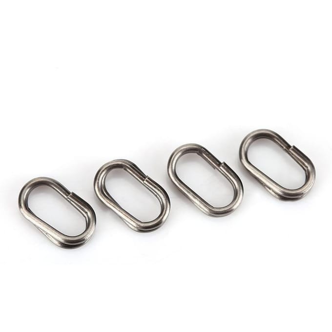 100 Pièces Anneaux Brisés Ovales en Acier Inoxydable Émerillon Agrafe Matériel de Pêche Connecteur(9x15mm) white