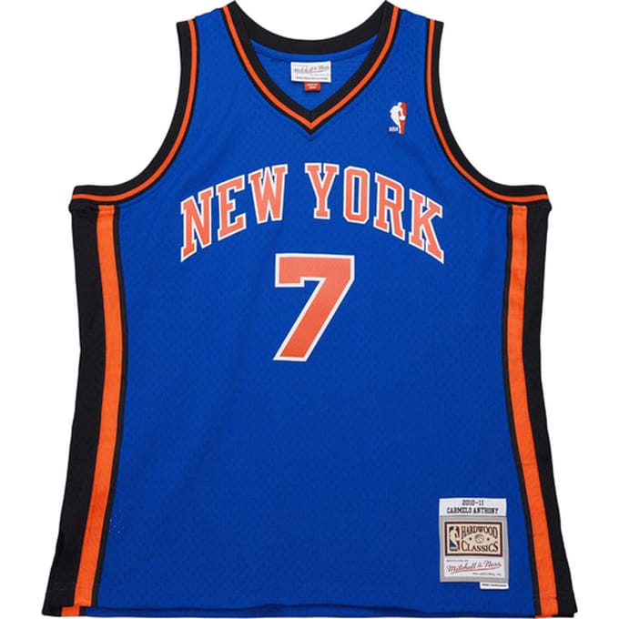 Mitchell And Ness NBA New York Knicks 2010-2011 Carmelo Anthony Swingman Shirt Blauw