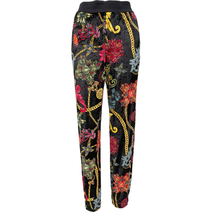 Versace Bloemige Barok Velvet Broek - '10s