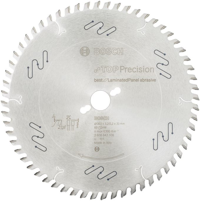 Bosch - Cirkelzaagblad Top Precision Best for Laminated Panel Abrasive 303 x 30 x 3,2 mm, 60