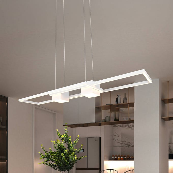 Trio Lighting Albany LED hanglamp, wit, 100 x 28 cm, aluminium, CCT dimbaar