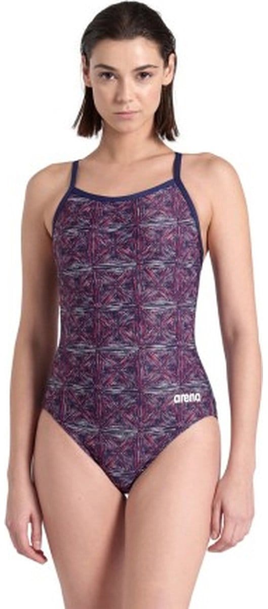 Arena Abstract Tiles Light Drop Back Badpak Dames - Marine | Maat: 36