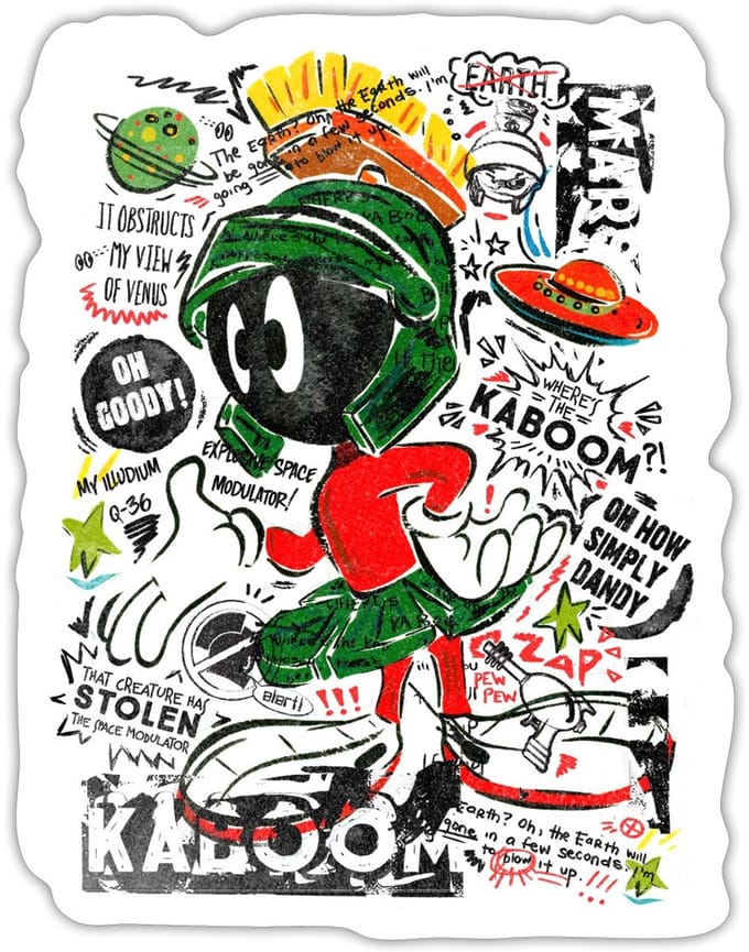 Looney Tunes Marvin The Martian Sticker Maat S (max. 10 x 10cm)
