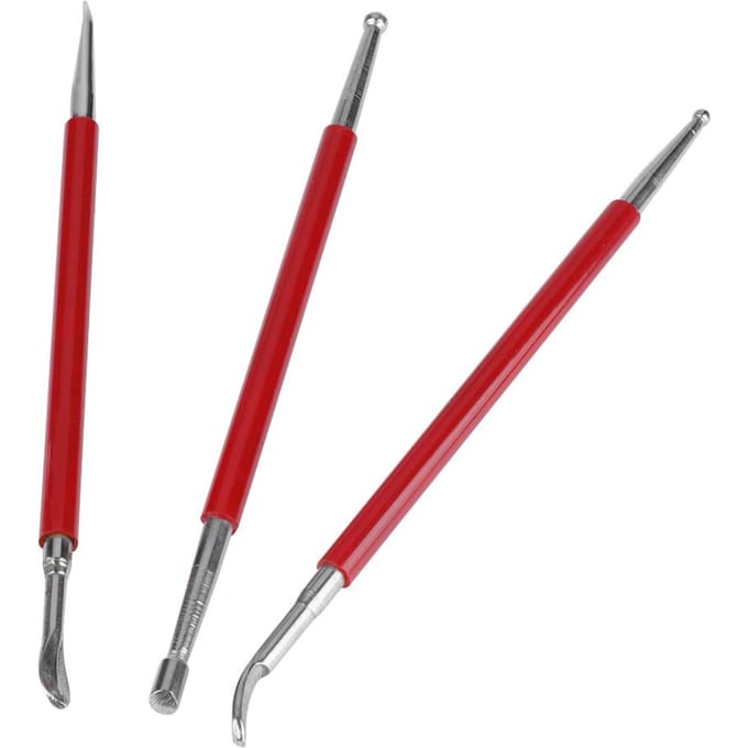 3 stuks Handgemaakte Lederen Plastic en Rubberen Drukpers Wisgereedschap Set red