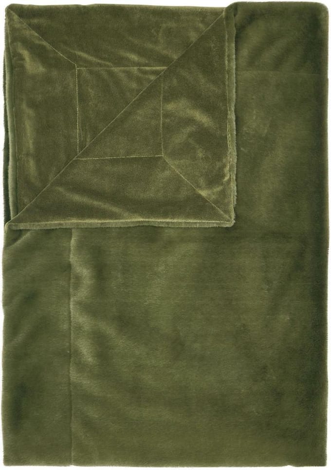 Essenza Furry Plaid Mosgroen - 150x200 cm
