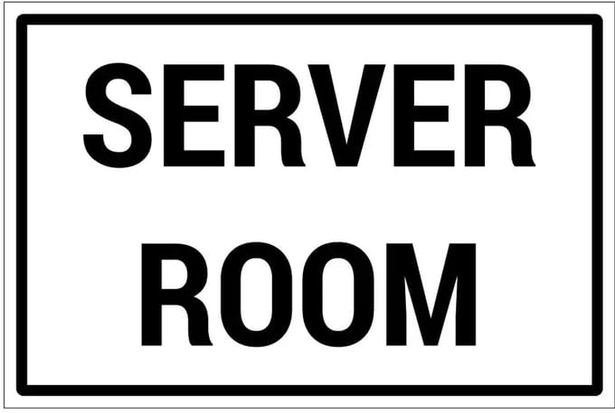 Server room bord | gecoat dibond materiaal | 45 x 30 cm