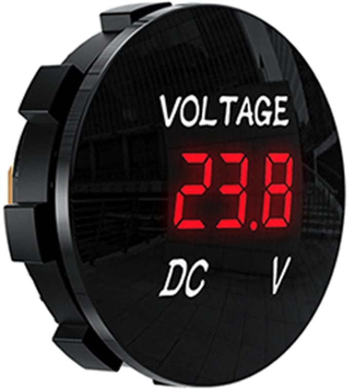 Voltmeter digitaal inbouw 6-48V Rood 36x16mm