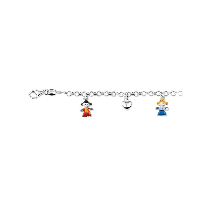 YO&NO - Armband - Zilver - Bedel - 3mm - 13/15cm - Kinder - Emaille - Gerhodineerd - 925 Zilver