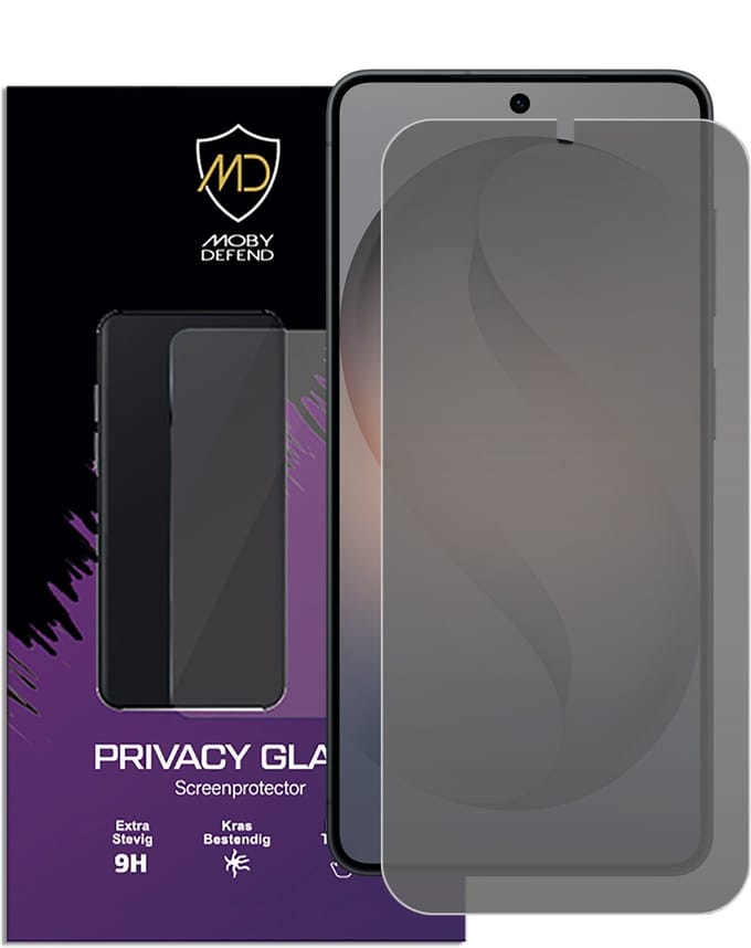MobyDefend Screenprotector - Geschikt voor Samsung Galaxy S26 - HD Privacy Glass Screensaver