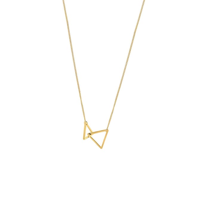 Goud Plated Ketting met dubbel driehoek