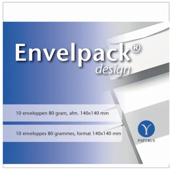 Envelop Papyrus Envelpack Design vierkant 140x140mm wit 894416 10 stuks