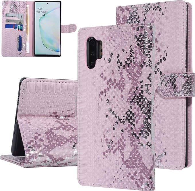 UNIQ Accessory Roze Slangenleer hoesje voor Galaxy Note 10 Plus - Book Case (N975F)