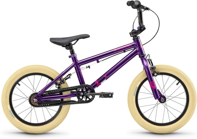 Kinder BMX Fiets - Mini Fiets - Spel & Balans - Vrijloop & U-brakes - 16 Inch Wiel - Paars