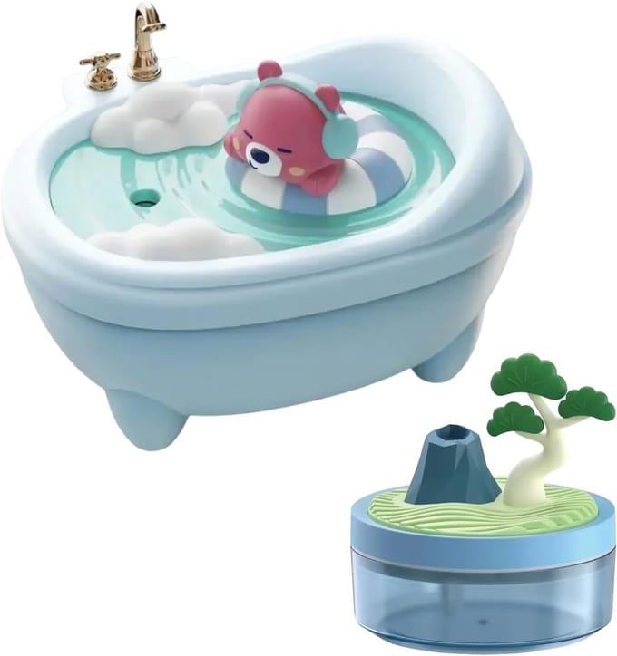 Kleine luchtbevochtiger - Mist diffuser - Huid hydrateren - Stil en sfeervol - 340 ml capaciteit - Blauw