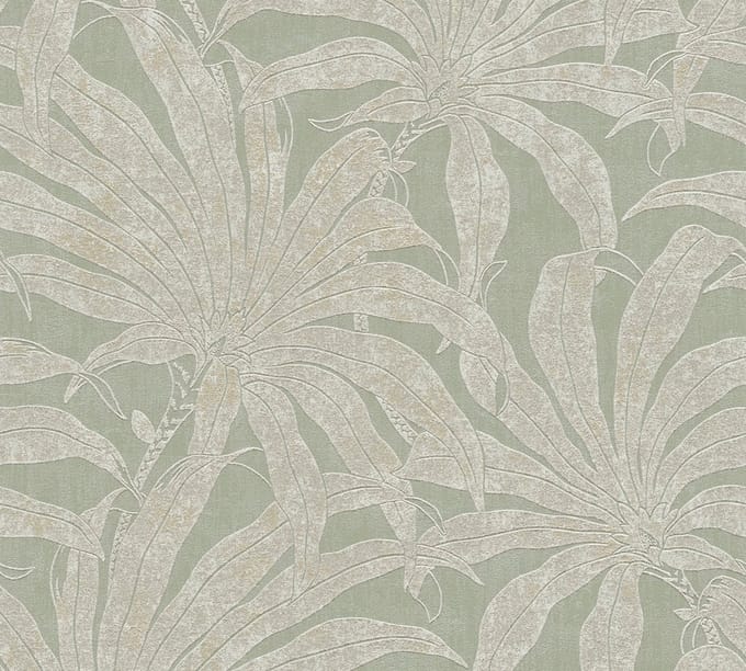 JUNGLE BLOESEM BEHANG | Botanisch - Groen Goud Zilver - A.S. Création Jade 2