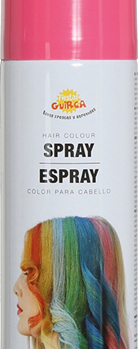 Fiestas Guirca Carnaval verkleed haar verf/spray - roze - spuitbus - 125 ml
