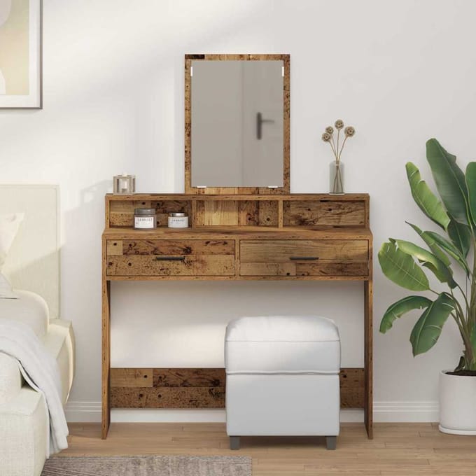 vidaXL - Kaptafel - Oudhout - 100 - x - 41 - x - 140 - cm - Bewerkt - hout