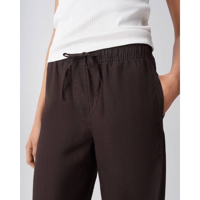 Linnen broek met elastische band model 'Mileni resort'