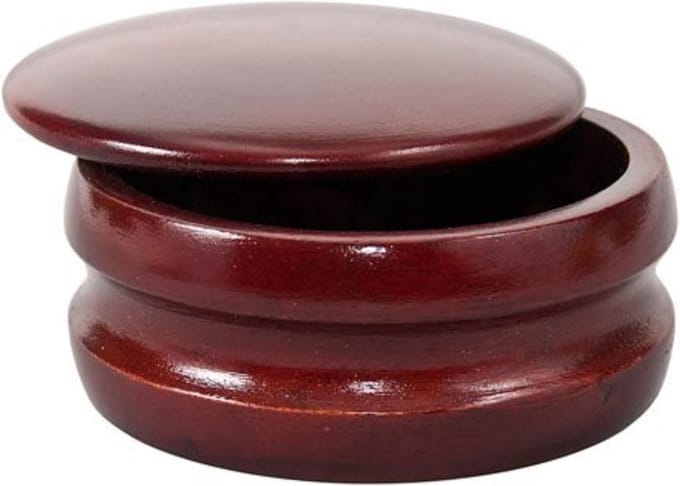 Handgemaakte Scheerzeepkom van Donker Mango Hout met Hoogglans Afwerking
