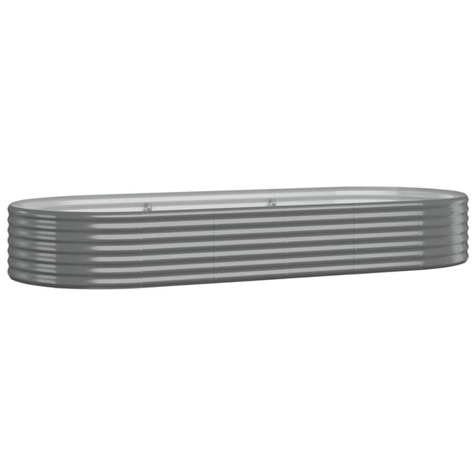 vidaXL - Plantenbak - 249x100x36 - cm - gegalvaniseerd - staal - grijs