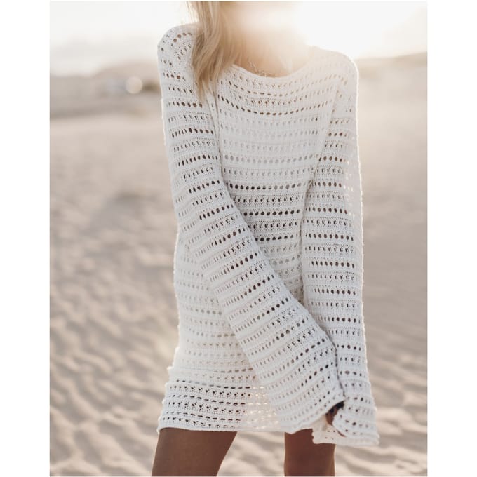 Mikuta The Light Boho Knit Dress Maat: L | Mini Jurken Outlet | Dames | Wit