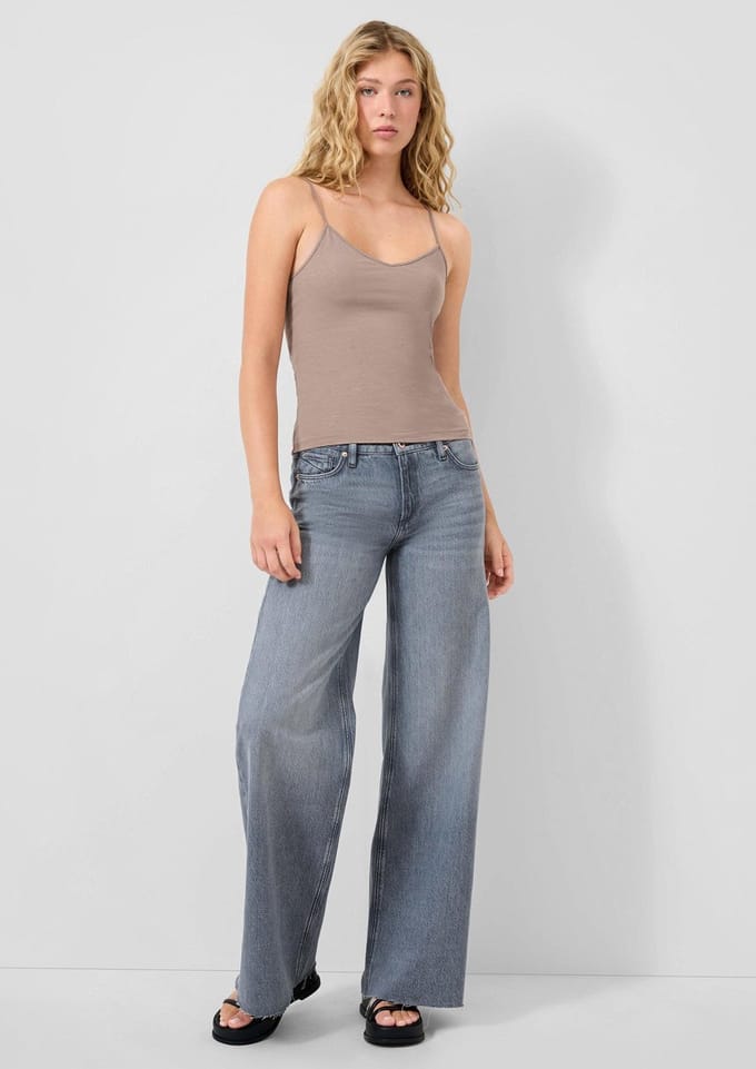 Draagbare Jeans Wide Leg Versleten Was voor Dames QS Catie