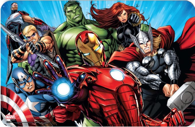 Marvel Avangers onderleggers/placemats 2 stuks - kunststof 43*28cm
