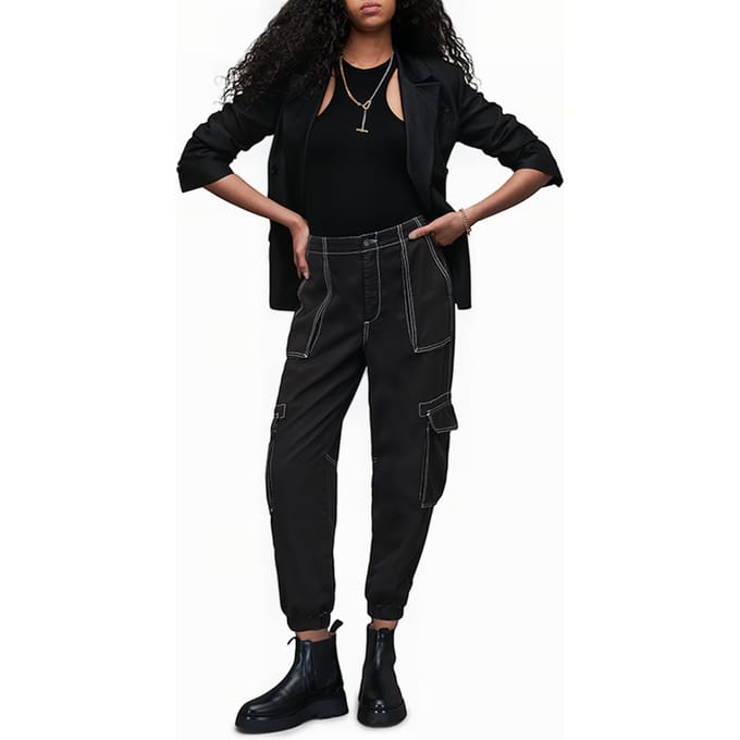 AllSaints Frieda Stitch Trouse Black Größe: W27 | Cargohosen Outlet | Damen | Schwarz