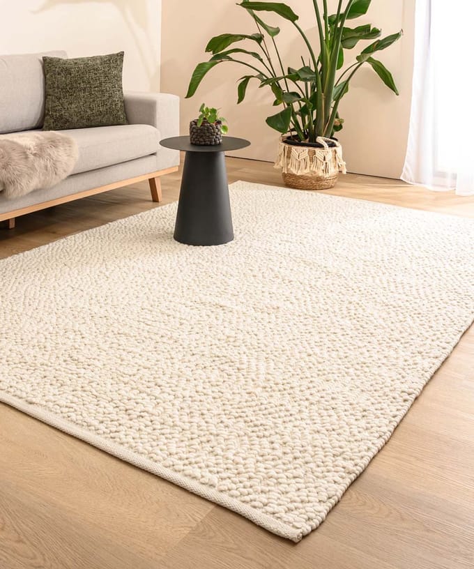 Wollen vloerkleed - Agder wit 240x340