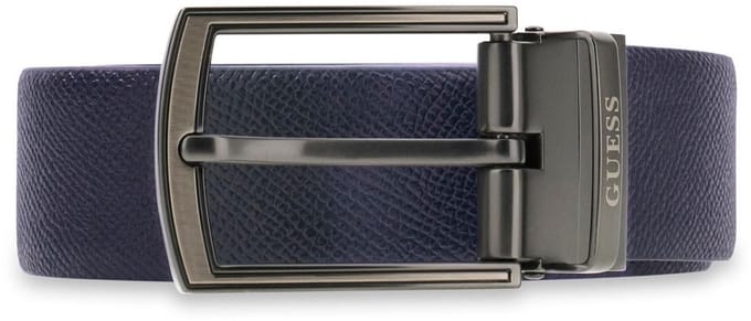 GUESS Leren riem Adjustable & Reversible Belt H35 W105 Blue Navy donkerblauw