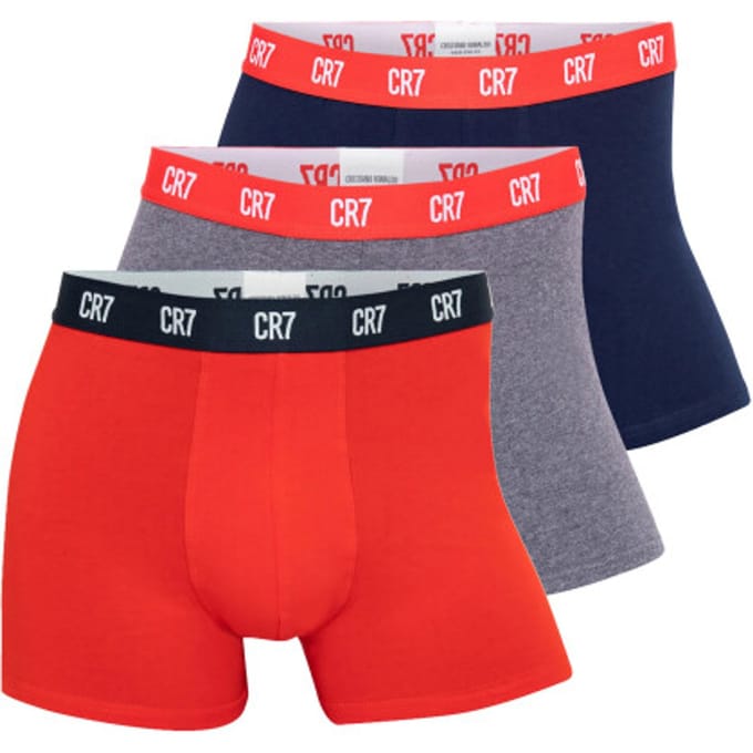 CR7 Heren Boxershorts Effen Rood/Grijs/Blauw 3-Pack - Maat L