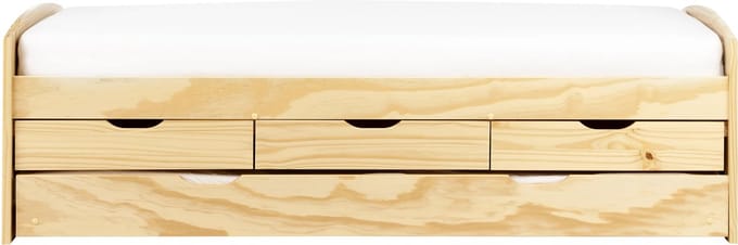 PETIVILLE - Onderschuifbed - Lichtbruin - 90 x 200 cm - Hout