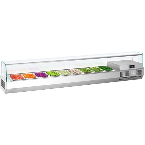 GGM Gastro Opzetkoelvitrine PREMIUM PLUS - 1976x353mm - 9x GN 1/4 zilver