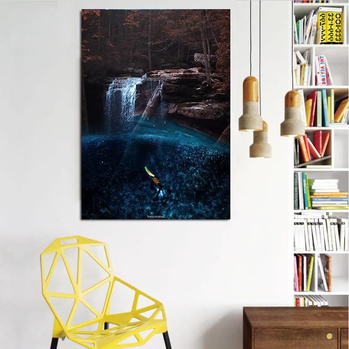 DINGPU volledige ronde boor 5D DIY diamant schilderij 3D borduren kruissteek 5D Home Decor 20X30CM black