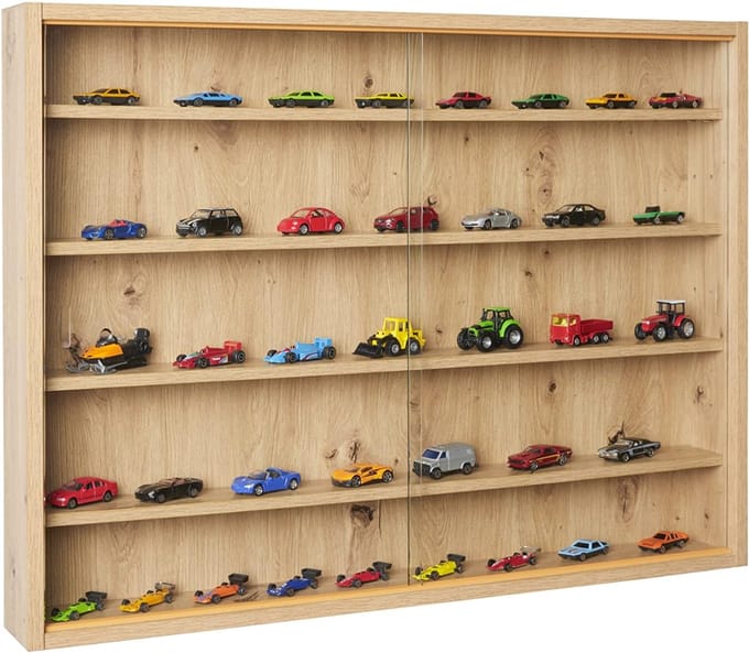 Vitrinekast met Glas - Vitrinekasten Woonkamer -80 cmx 60cm x 9.5cm
