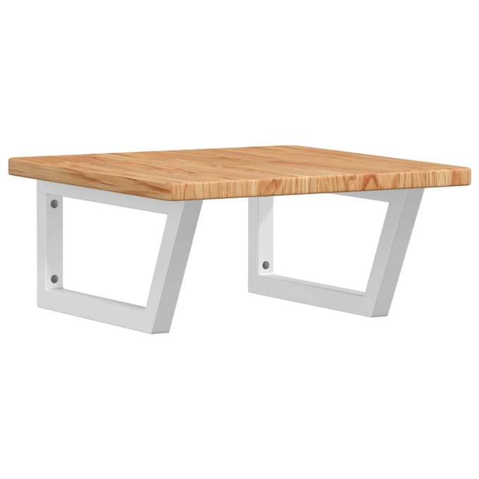 vidaXL - Badkamer - wandschap - staal - en - massief - eikenhout