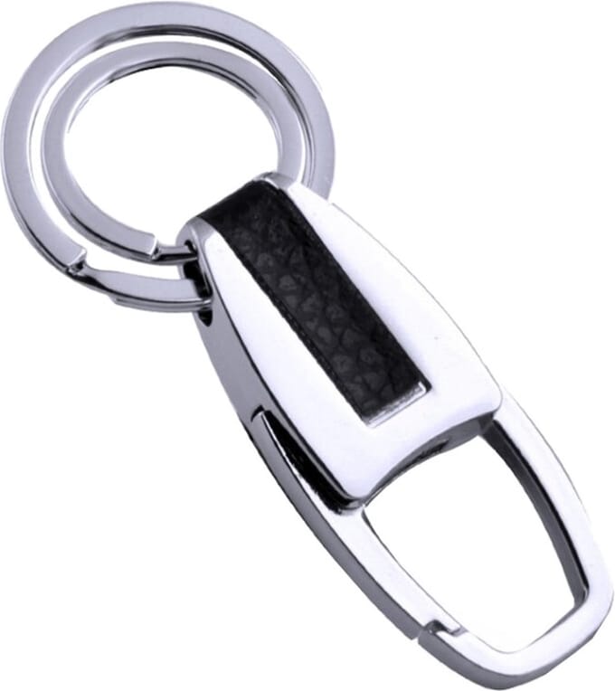 Fako Bijoux - Sleutelhanger - Metaal & PU Leer - Zilverkleurig
