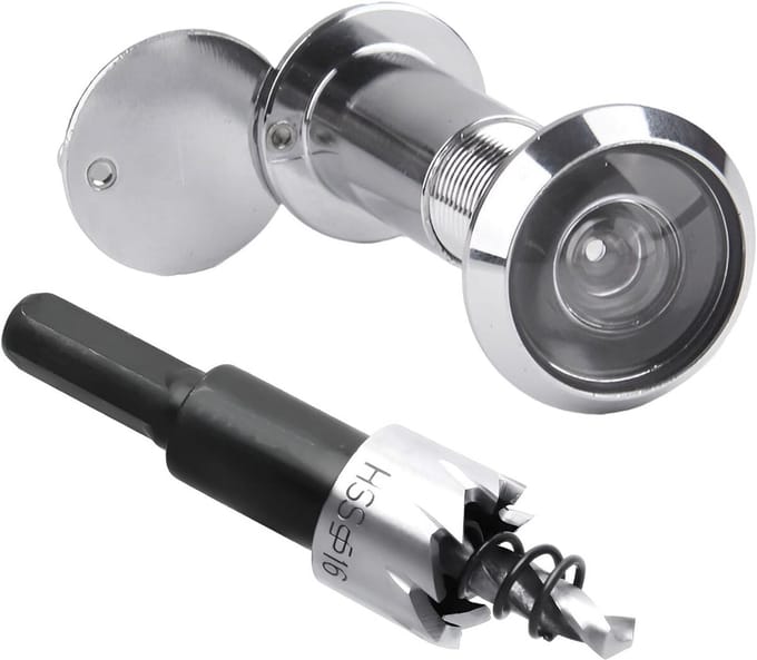Deurspion 200 Graden Groothoek Zinklegering Zilver voor Deur Dikte 35-60mm