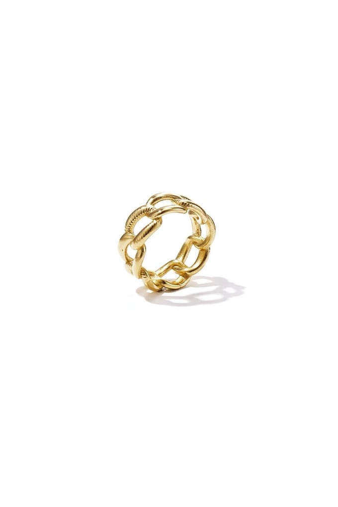 Ring met grote schakels - Goudkleur - 16