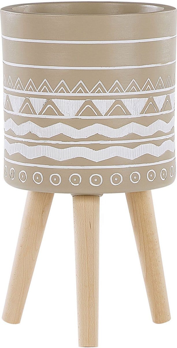 MILINA - Plantenbak - Beige - 30 cm - Magnesiumoxide